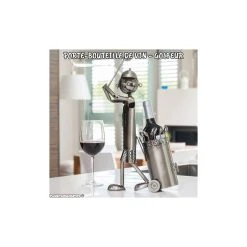Planete Discount Porte-bouteille Golfeur Métallique