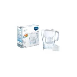 BRITA Carafe Aluna Blanche 2,4 L + 2 Cartouches Maxtra