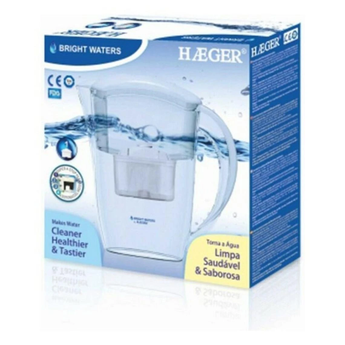 Carafe Filtrante Haeger Bright Waters Blanc 2,4 L 3 Carafe Filtrante Haeger Bright Waters Blanc 2,4 L – Image 3