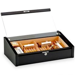 Cave à Cigare Luxe Adorini VEGA NOIRE Bois De Cèdre - 100 Cigares - ...