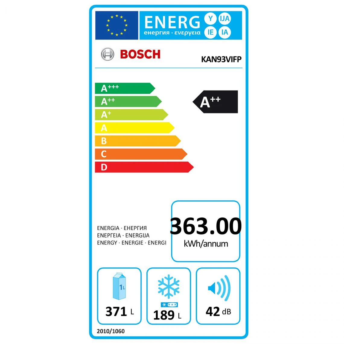 Réfrigérateur Américain 91cm 560l Nofrost - Kan93vifp - BOSCH 5 Réfrigérateur Américain 91cm 560l Nofrost - Kan93vifp - BOSCH – Image 5