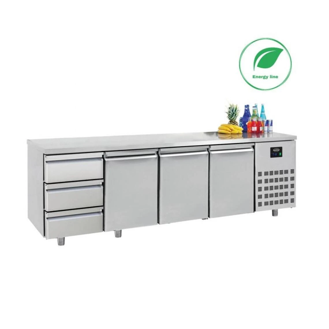 Combisteel Table Réfrigérée Positive 3 Portes 3 Tiroirs Gamme 700 - Energy Lin... 1 Combisteel Table Réfrigérée Positive 3 Portes 3 Tiroirs Gamme 700 - Energy Lin...