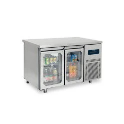 VIRTUS GROUP Table Réfrigérée Traversante Avec 2+2 Portes En Verre GN 1/1, -2°/...