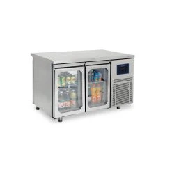 VIRTUS GROUP Table Réfrigérée Traversante Avec 2+2 Portes En Verre GN 1/1, -2°/...