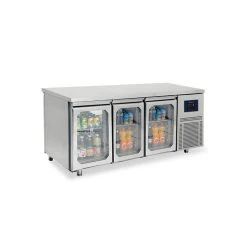 VIRTUS GROUP Table Réfrigérée Traversante Avec 3+3 Portes En Verre GN 1/1, -2°/...