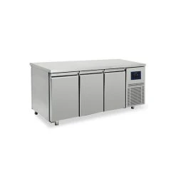 VIRTUS GROUP Table Réfrigérée Traversante Avec 4+4 Portes GN 1/1, -2°/+8°C - W...