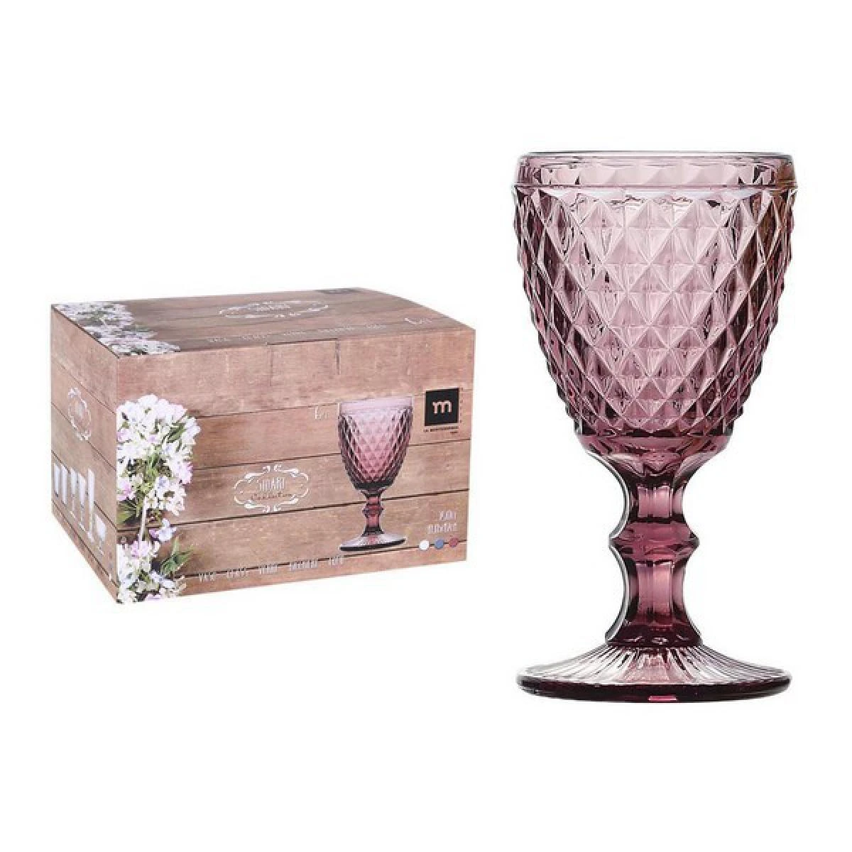 Totalcadeau Verre En Verre (350 Ml) à Vin Couleur - Violet-Mauve 2 Totalcadeau Verre En Verre (350 Ml) à Vin Couleur - Violet-Mauve – Image 2