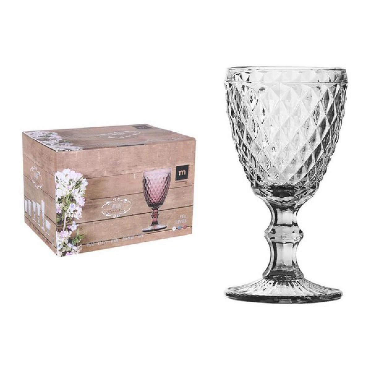 Totalcadeau Verre En Verre (350 Ml) à Vin Couleur - Violet-Mauve 3 Totalcadeau Verre En Verre (350 Ml) à Vin Couleur - Violet-Mauve – Image 3
